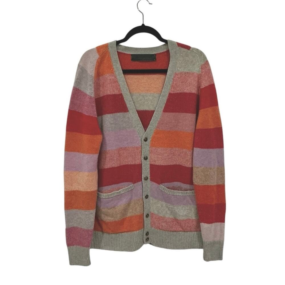 The Elder Statesman Vista Striped Cashmere Cardigan Multicolor Size Small